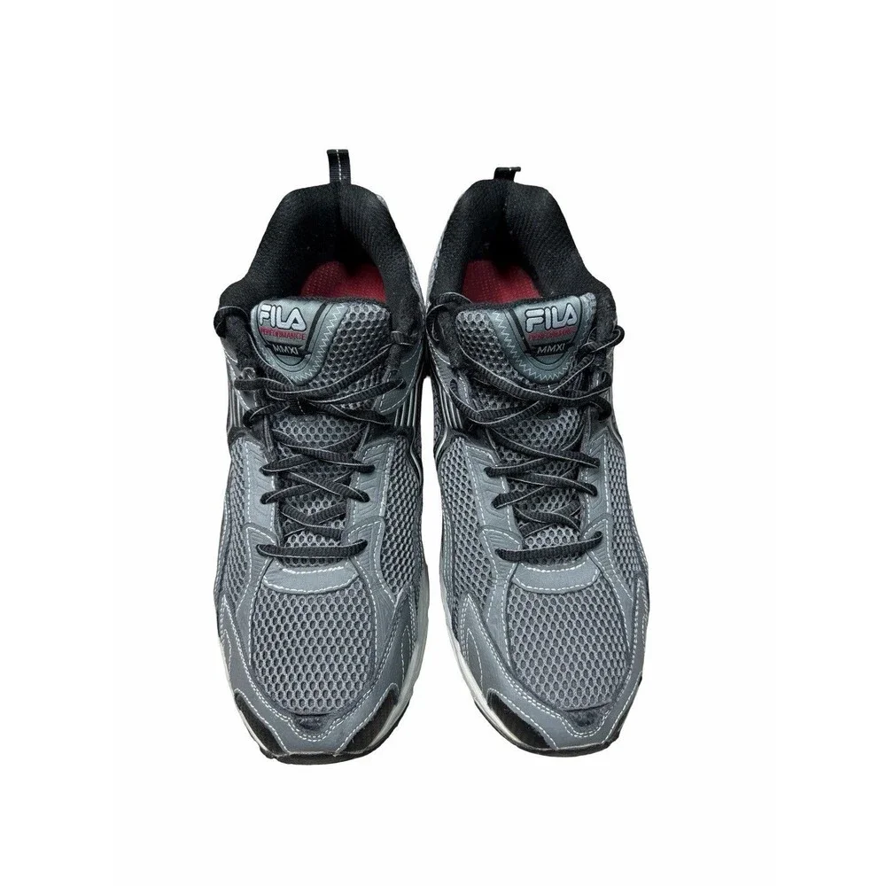 FILA Windshift 15 Men's Running Shoes Size 12 Gray Black Red Tennis Sneakers